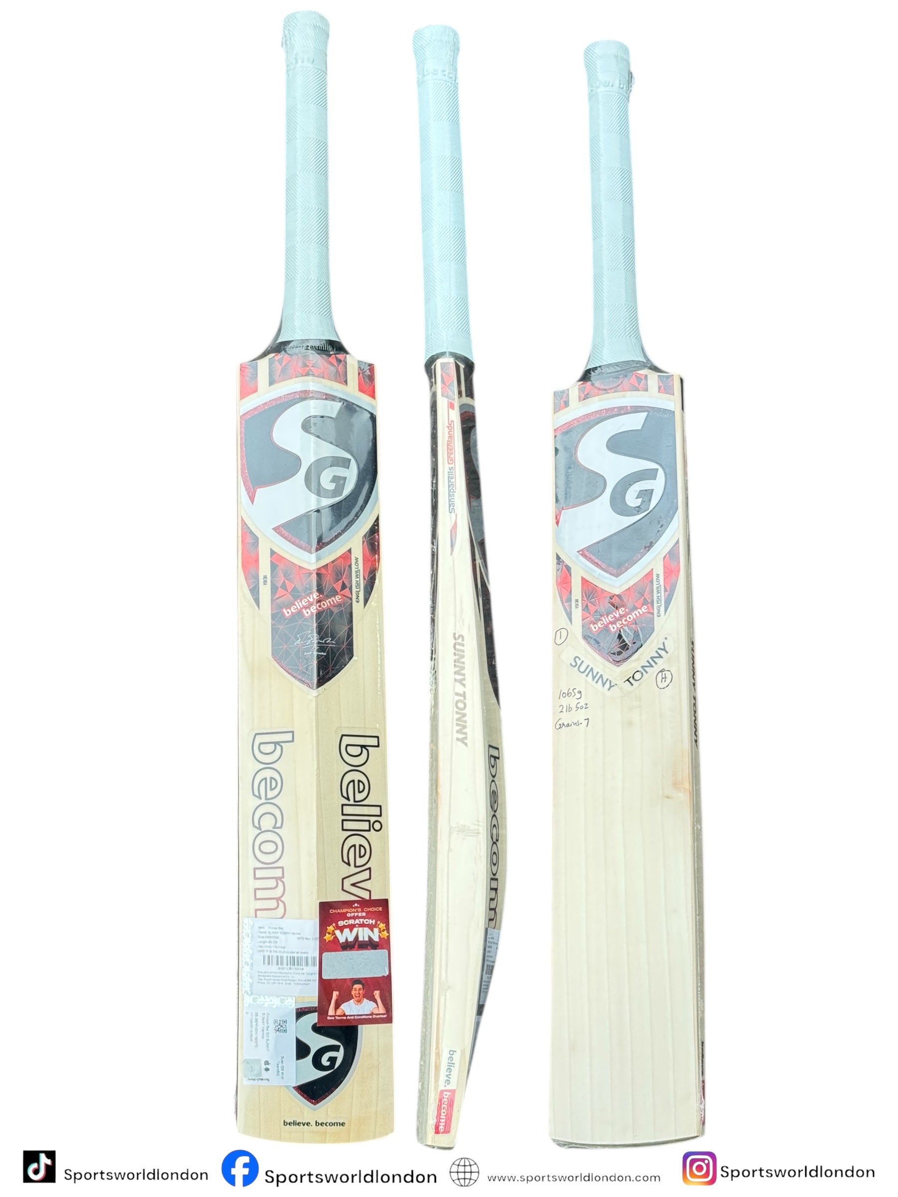 SG Sunny Tonny Players Cricket Bat- Harrow