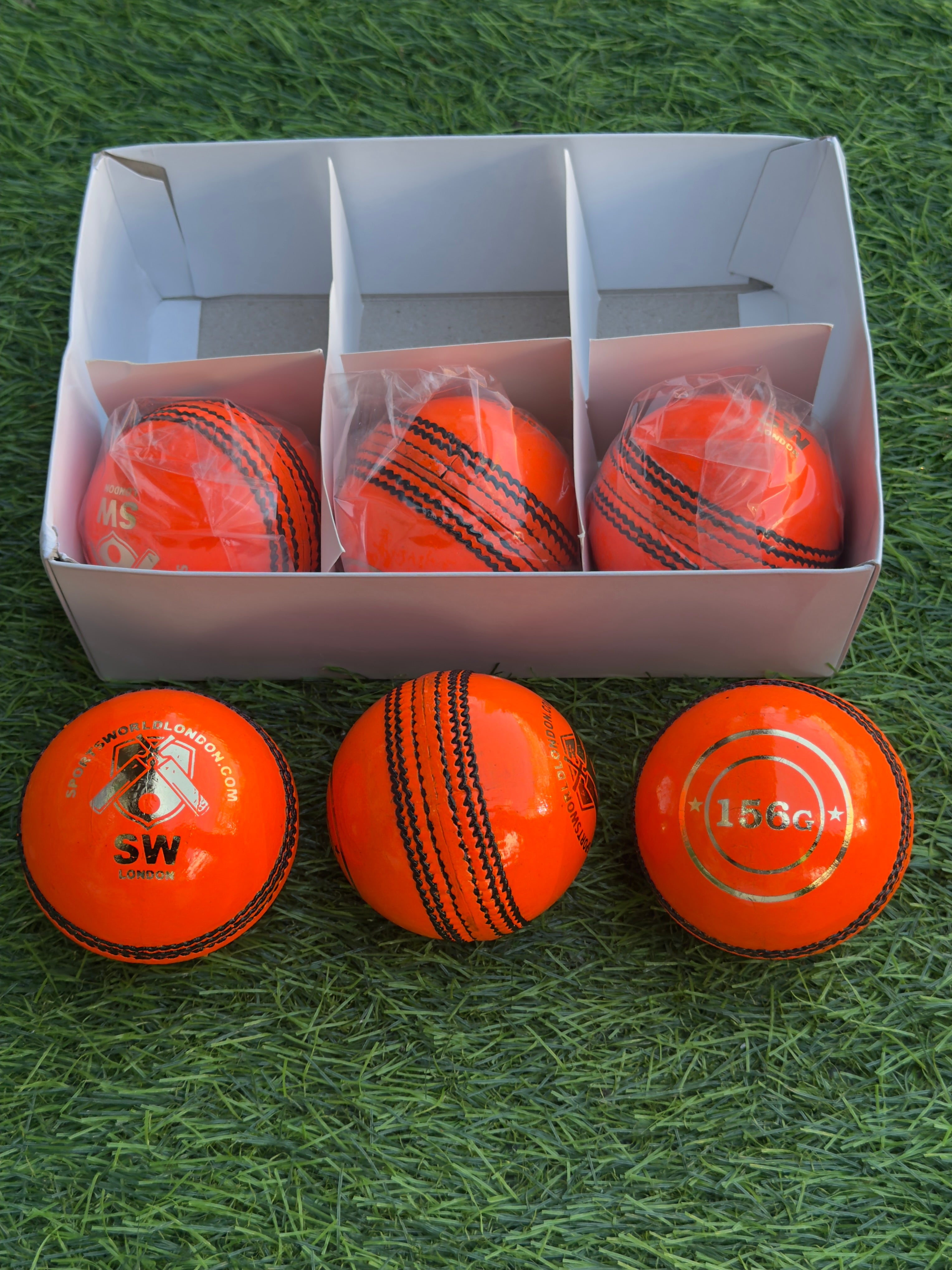 SW Orange 156g Leather Cricket Ball