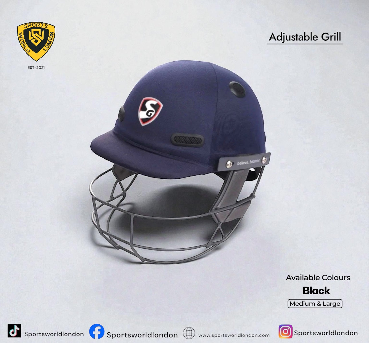 SG Acetech Black Cricket Helmet