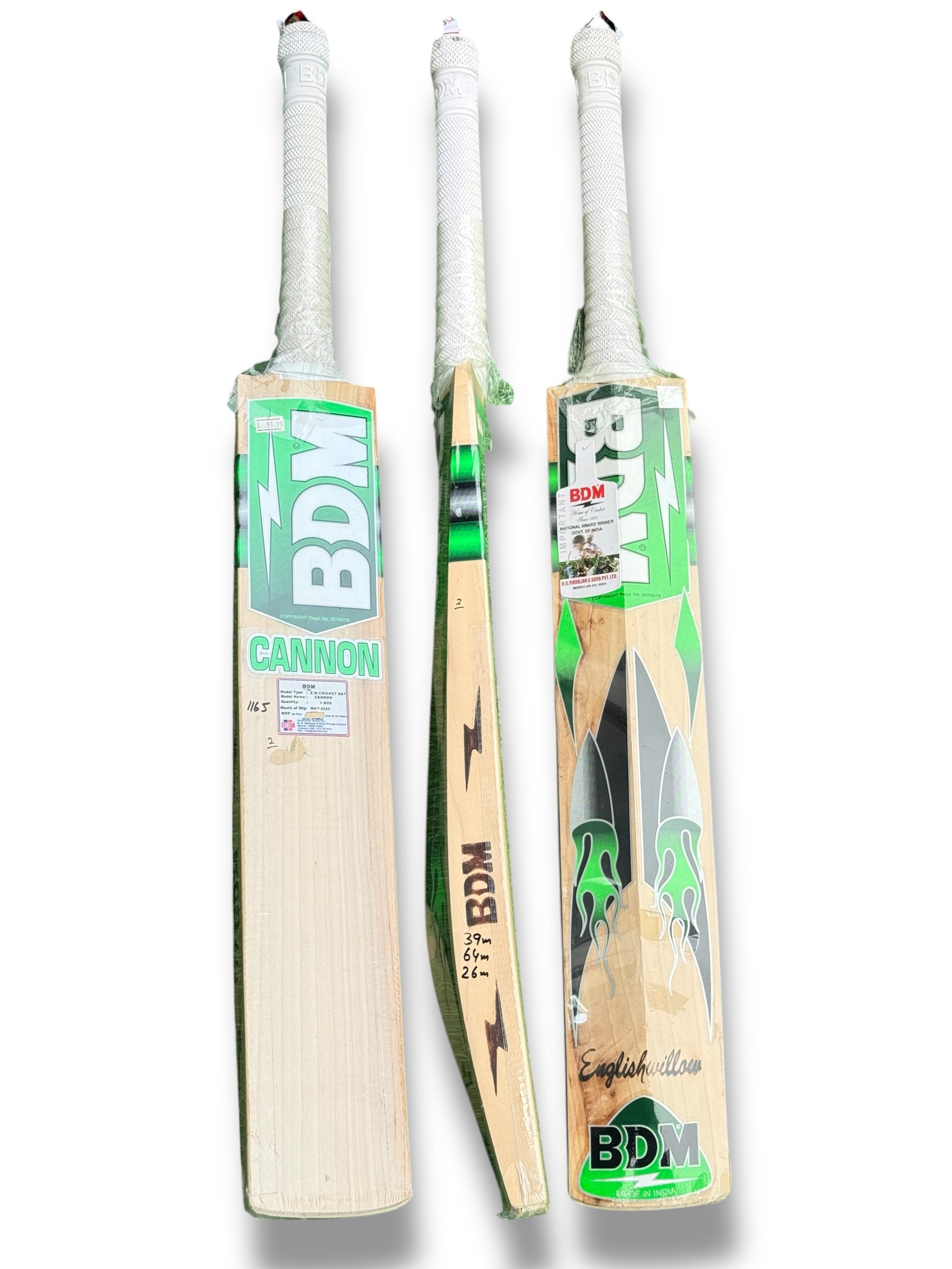BDM CANNON/STRIKE FORCE English Willow Cricket Bats -SH