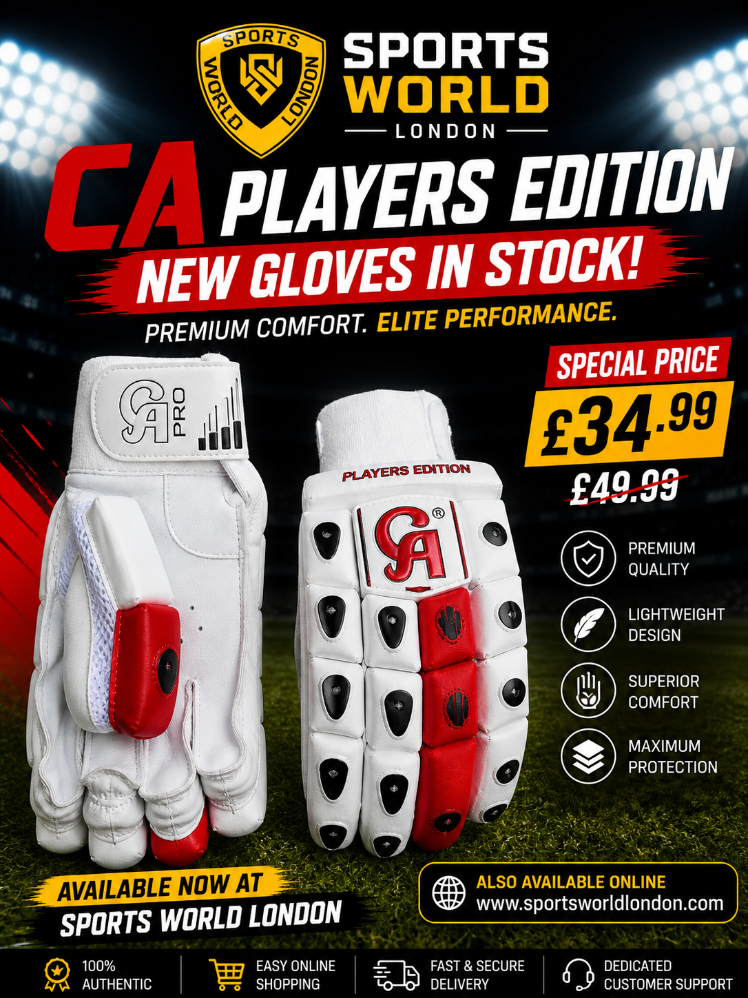 CA Players Edition Batting Gloves 2026