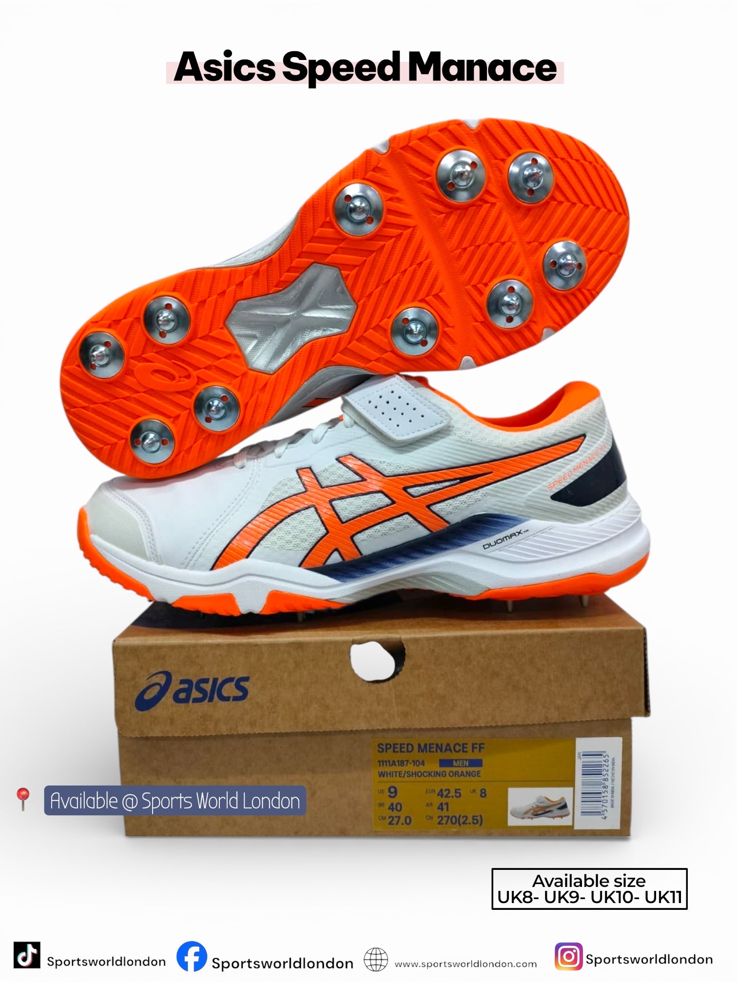 Asics Speed Menace FF Cricket Spikes