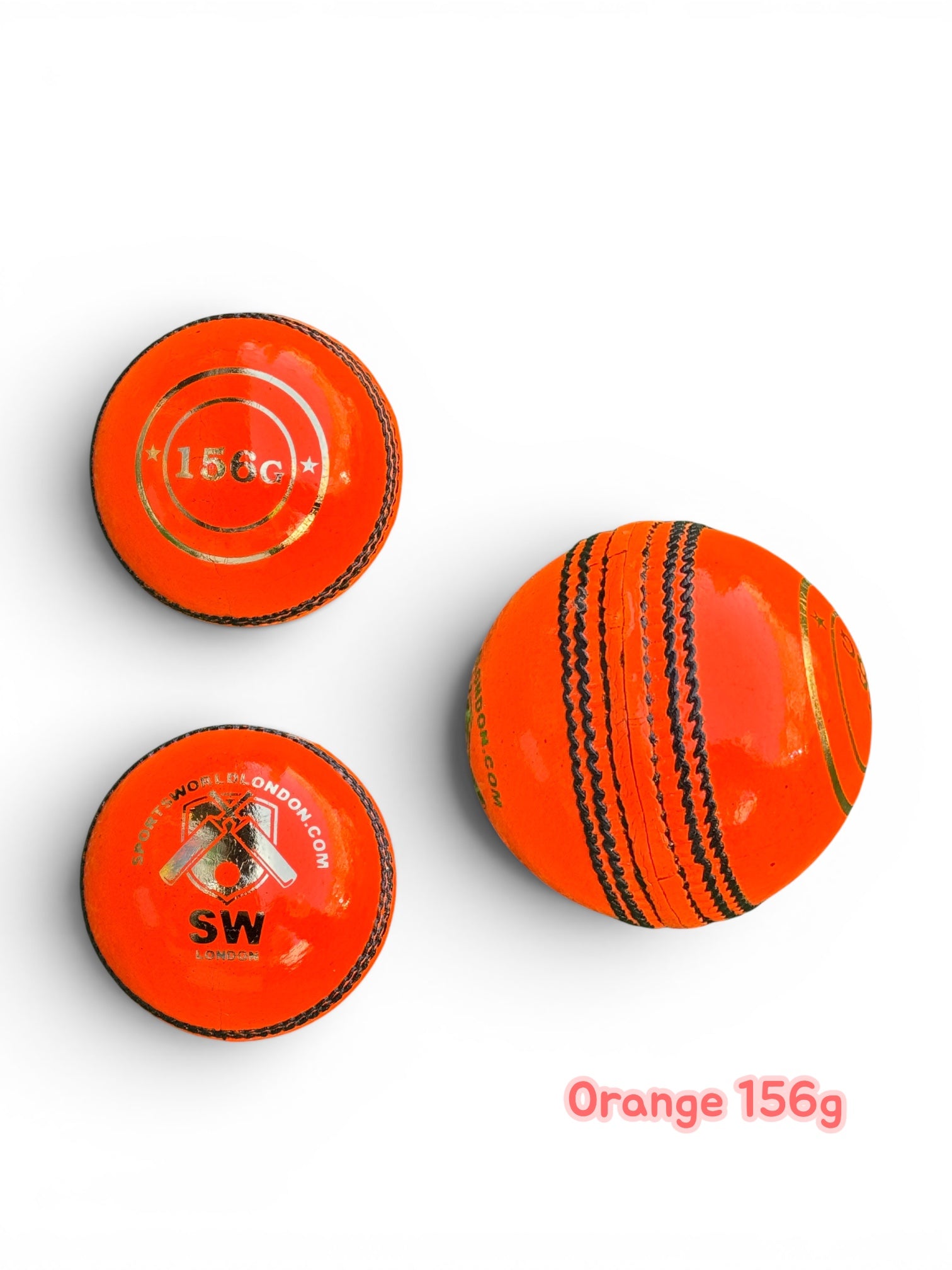 SW Orange 156g Leather Cricket Ball
