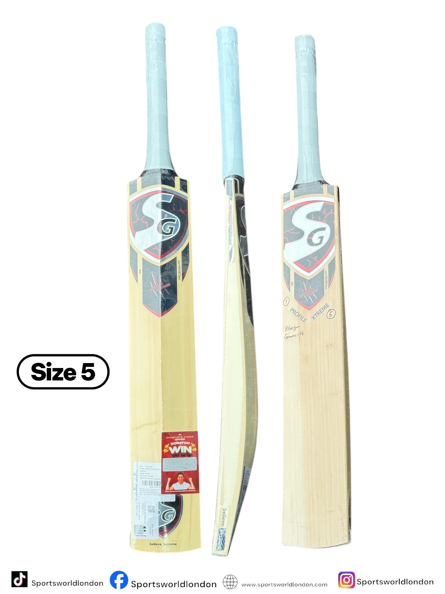 SG Profile Xtreme Size 5 English Willow Cricket Bat