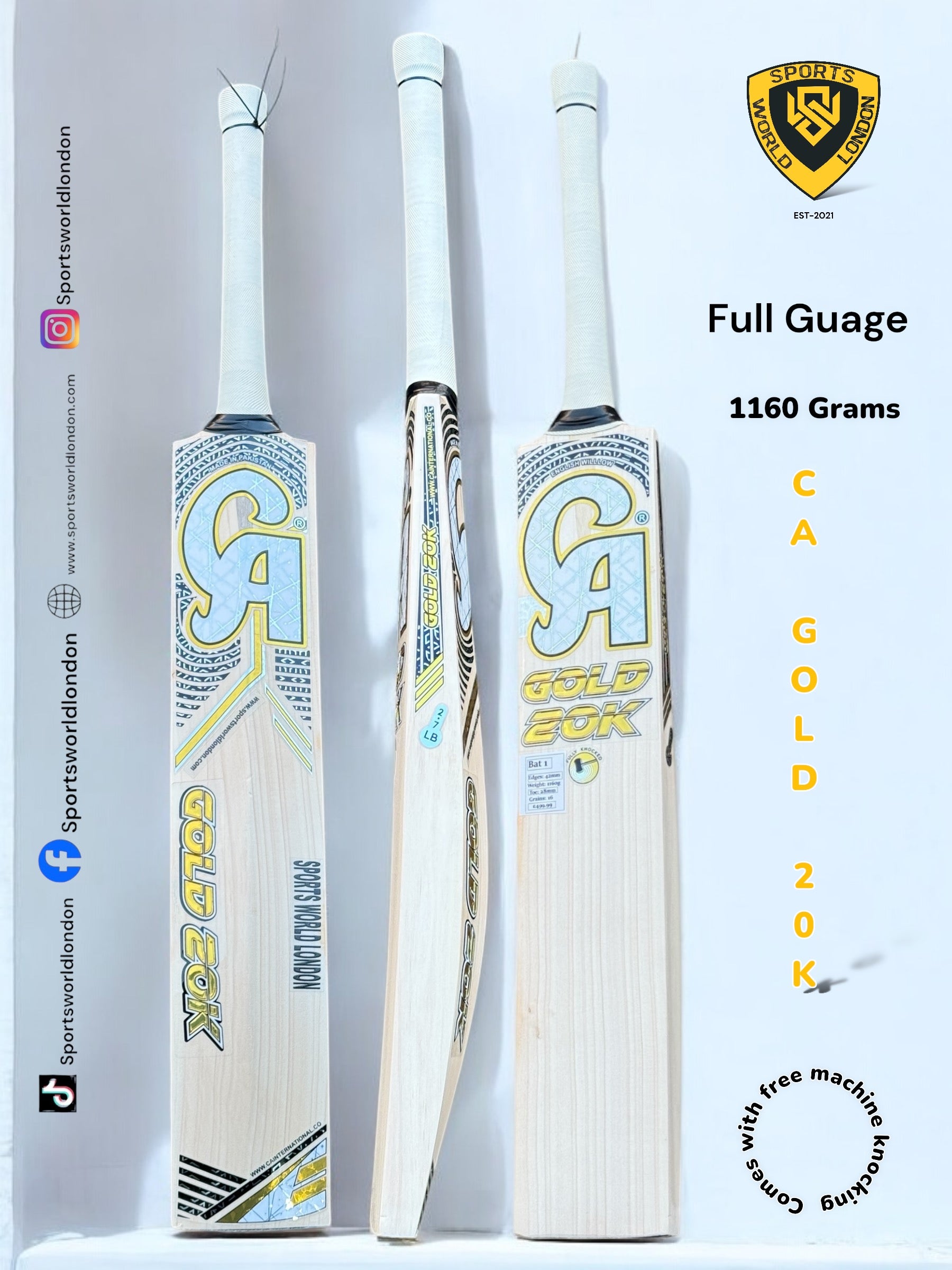 CA Gold 20k English Willow Cricket Bat