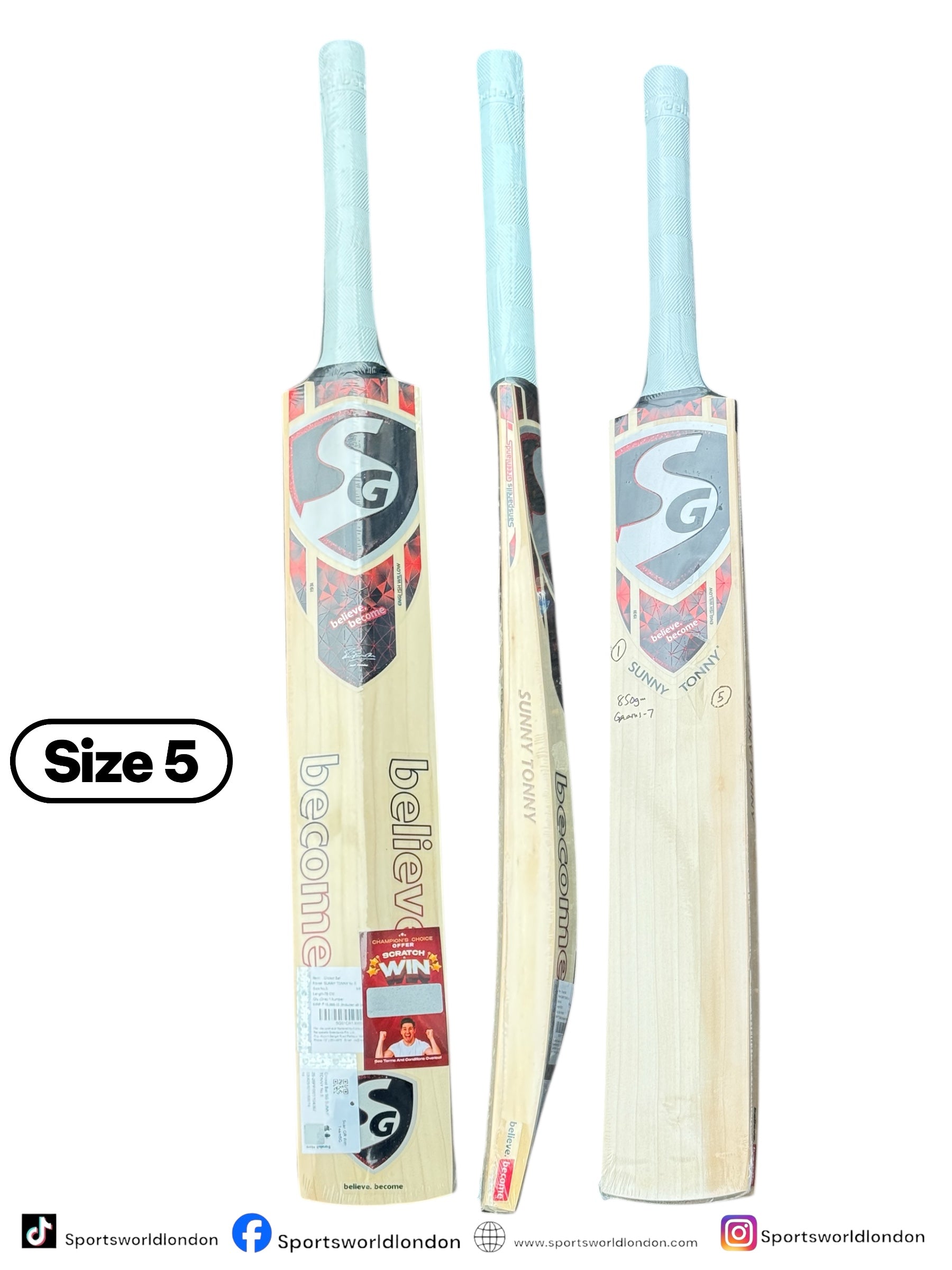 SG Sunny Tonny Size 5 English Willow Cricket Bat