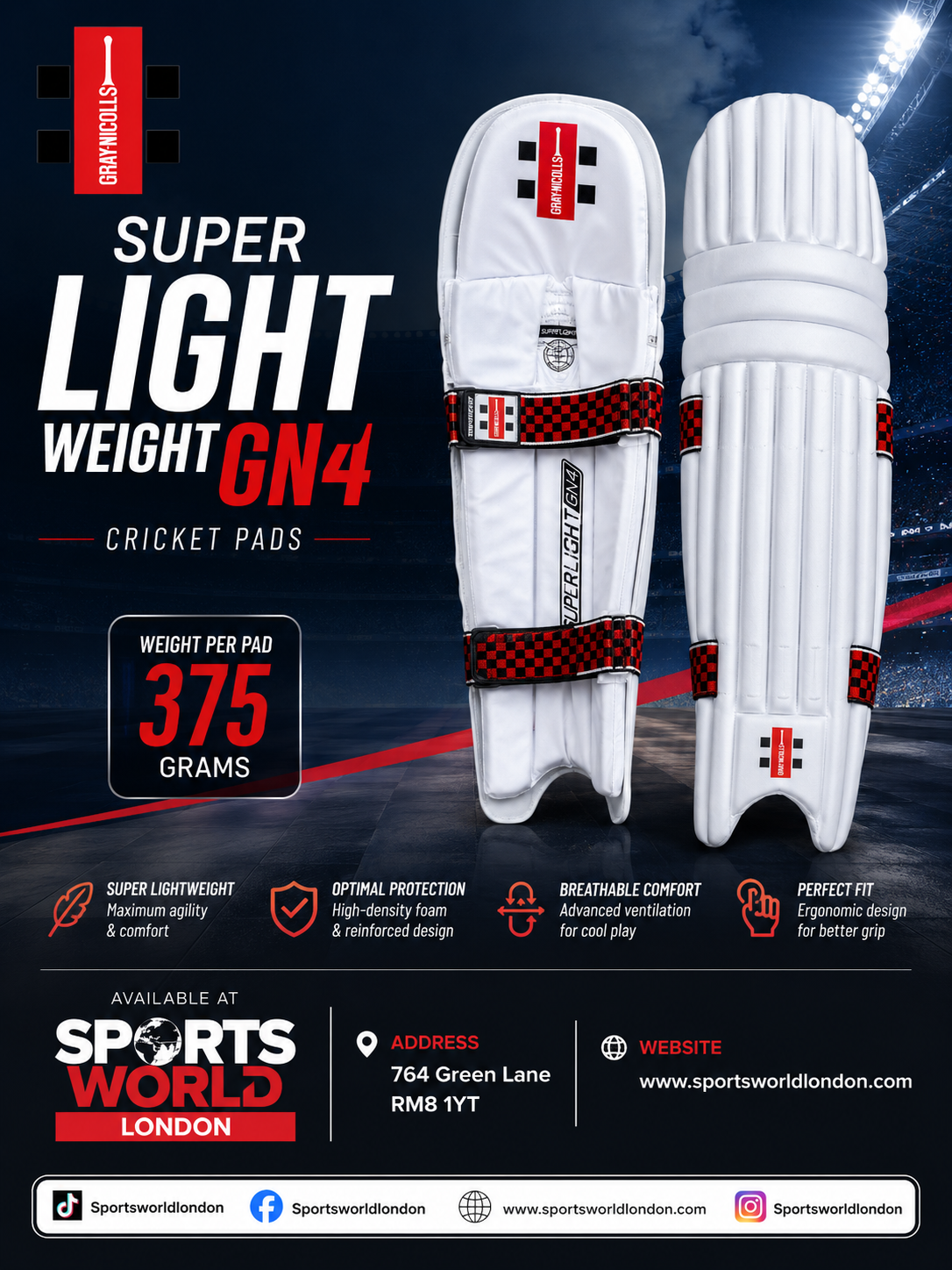 Grey Nicolls GN4 Super Lightweight Pads